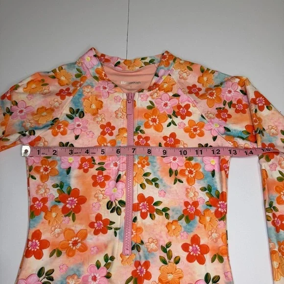 Blackbough Long Sleeve Floral Zip Swimsuit Rash Guard Small NWOT - Picture 7 of 10